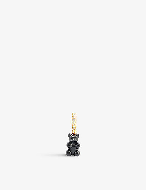 CRYSTAL HAZE: Gummy bear 18ct gold-plated brass pendant