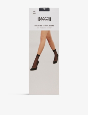 WOLFORD Twenties fishnet ankle length stretch woven socks