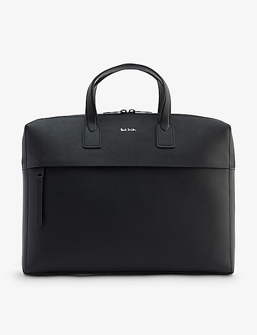 PAUL SMITH: Logo-embossed leather briefcase