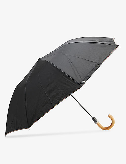 PAUL SMITH：条纹饰边弧形提手折叠雨伞