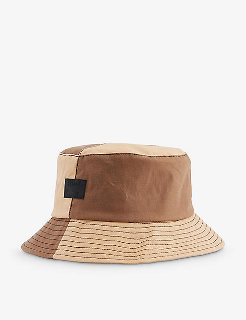 PAUL SMITH: Logo-patch colour-blocked waxed-cotton bucket hat