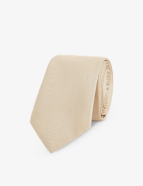 PAUL SMITH: Textured slim-blade silk tie
