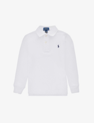 Polo Ralph Lauren Logo Embroidered Polo Shirt In White