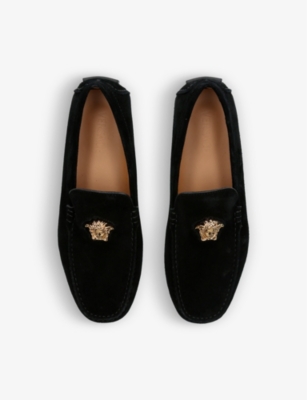 VERSACE La Medusa suede driving shoes