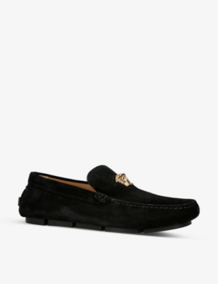 VERSACE La Medusa suede driving shoes