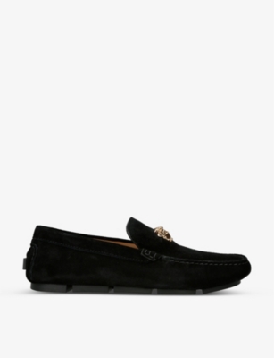 VERSACE La Medusa suede driving shoes