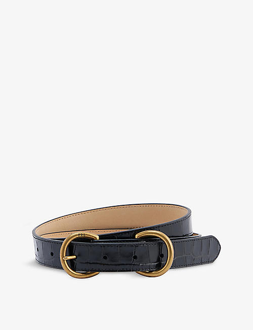 POLO RALPH LAUREN: Croc-embossed leather belt