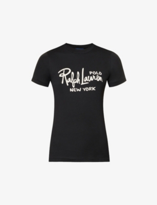 POLO RALPH LAUREN - Slogan-print cotton-jersey T-shirt | Selfridges.com