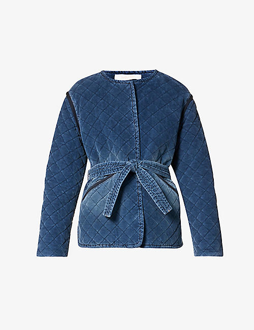 SEE BY CHLOE: Quilted self-tie regular-fit cotton-blend jacket