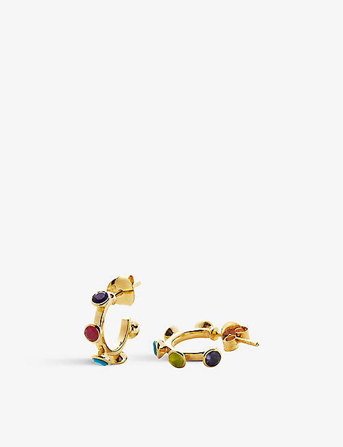 MISSOMA: Mini Hot Rox multi gemstone gold-plated hoop earrings