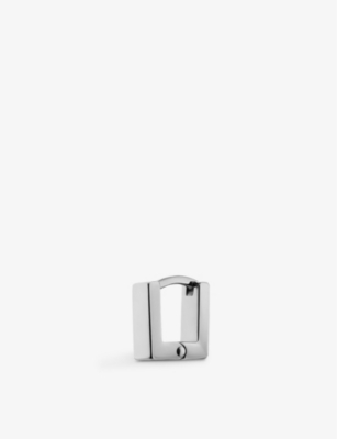Miansai Mens Polished Silver Scatola Sterling-silver Single Huggie Hoop Earring
