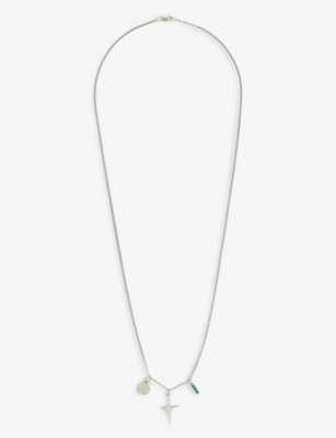 MIANSAI MIANSAI MENS SILVER AEGIS TRILOGY RHODIUM-PLATED STERLING-SILVER NECKLACE,61823144