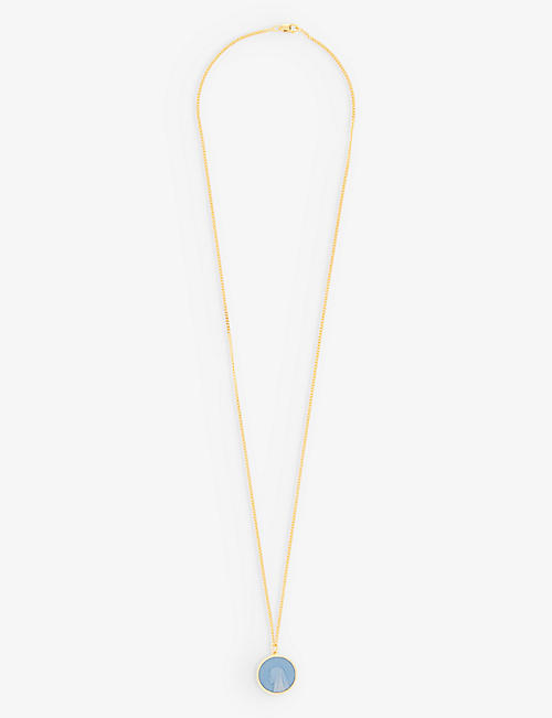 MIANSAI: Patron 14ct yellow gold-plated sterling-sliver and enamel necklace