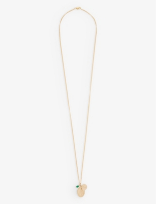 MIANSAI: Mini Saints Trilogy 14ct yellow-gold vermeil plated sterling-silver and agate necklace