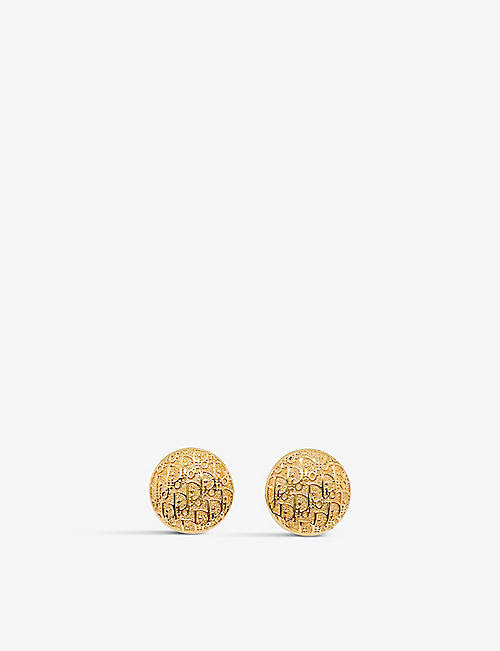 JENNIFER GIBSON JEWELLERY: Pre-loved Dior yellow gold-plated stud earrings