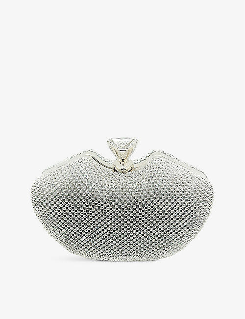 JENNIFER GIBSON JEWELLERY: Pre-loved silver-toned metal and crystal evening bag