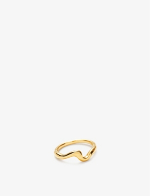 MISSOMA: Molten Wave recycled 18ct gold-plated recycled sterling-silver ring