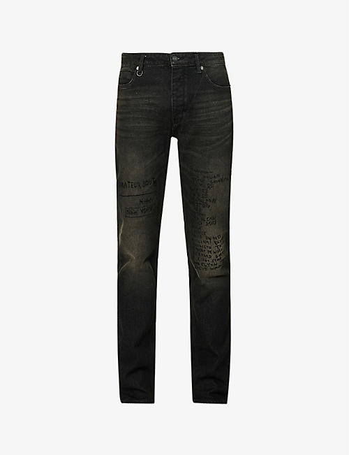 NEUW: Neuw x Jean-Michel Basquiat Ray organic stretch-denim jeans