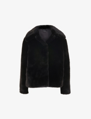 Whistles Drew Faux Fur Coat In Black ModeSens
