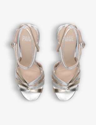 PAIGE: Charlee strappy metallic leather sandals