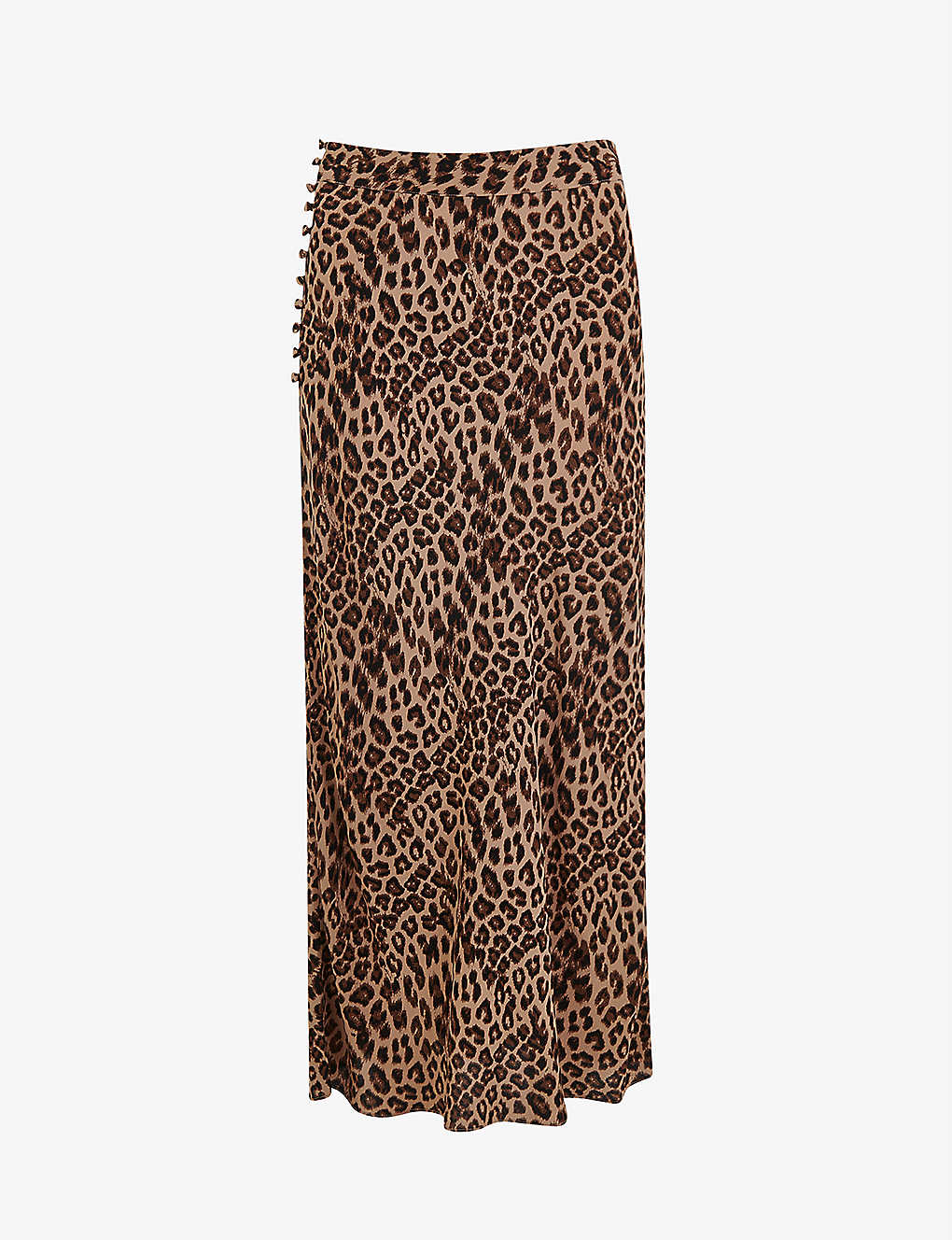 Whistles Jungle Cheetah Midi Skirt In Brown/black