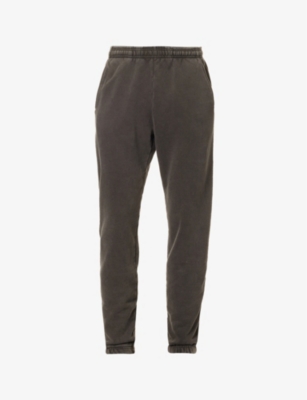Shop Entire Studios Men's Washed Black Relaxed-fit Faded-wash Cotton-jersey Jogging Bottoms