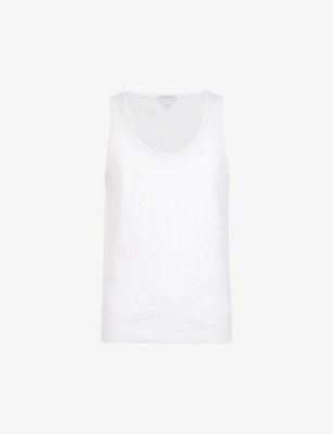 Bottega Veneta Womens Chalk Scoop-neck Stretch-cotton Tank Top In Chalk
