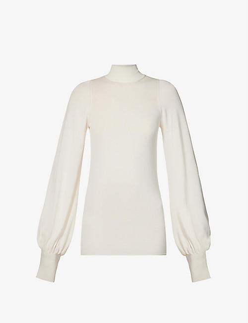 SPORTMAX: Grecia high-neck wool-blend knitted top