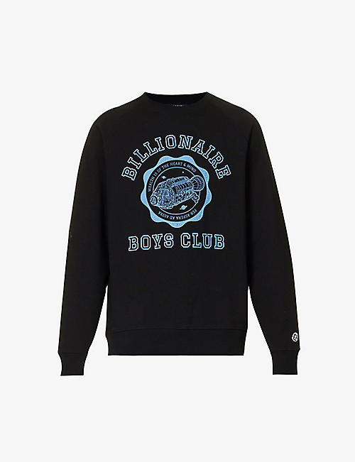 BILLIONAIRE BOYS CLUB: Academy logo-print cotton-jersey sweatshirt