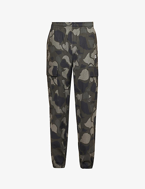 BILLIONAIRE BOYS CLUB: Camo-print relaxed-fit tapered-leg cotton-canvas trousers