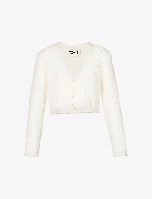 TOVE: Louise cropped cashmere-blend knitted cardigan