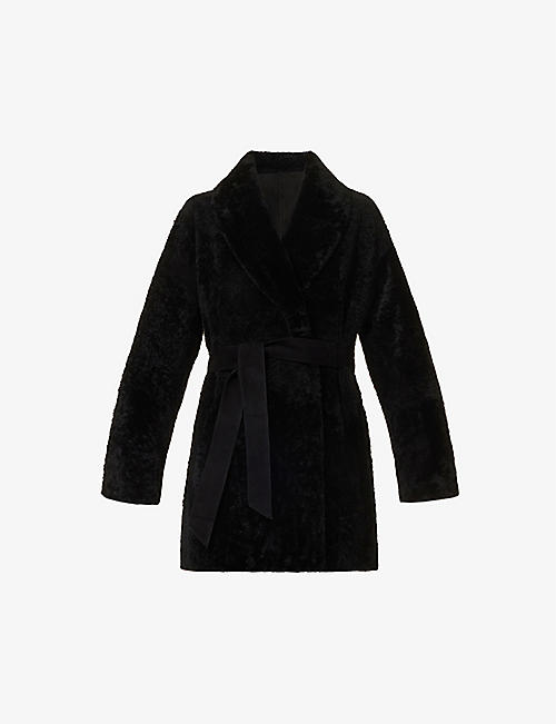 TOVE: Vanessa shawl-collar shearling coat