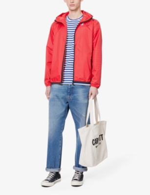 Shop Comme Des Garçons Play Comme Des Garcons Play Men's Red  X K-way Hooded Shell Jacket