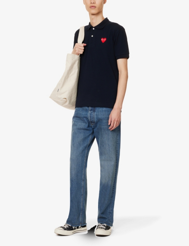 Logo-appliqué cotton-piqué polo shirt