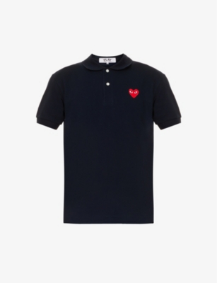 COMME DES GARCONS PLAY: Logo-appliqué cotton-piqué polo shirt