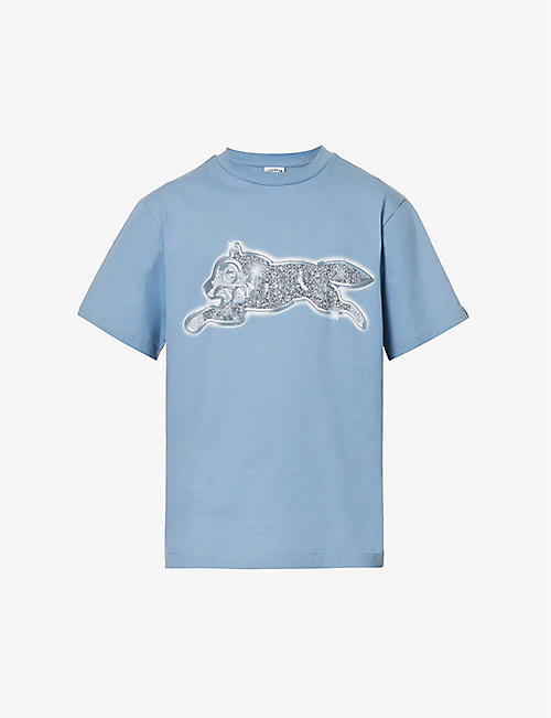 ICECREAM: Running Dog 品牌印花平纹针织棉 T 恤