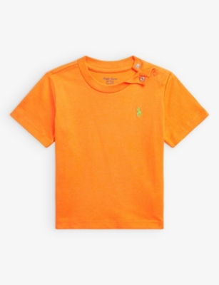 Ralph Lauren Babies' Resort Orange Logo-embroidered Cotton-jersey T-shirt 3-24  Months | ModeSens