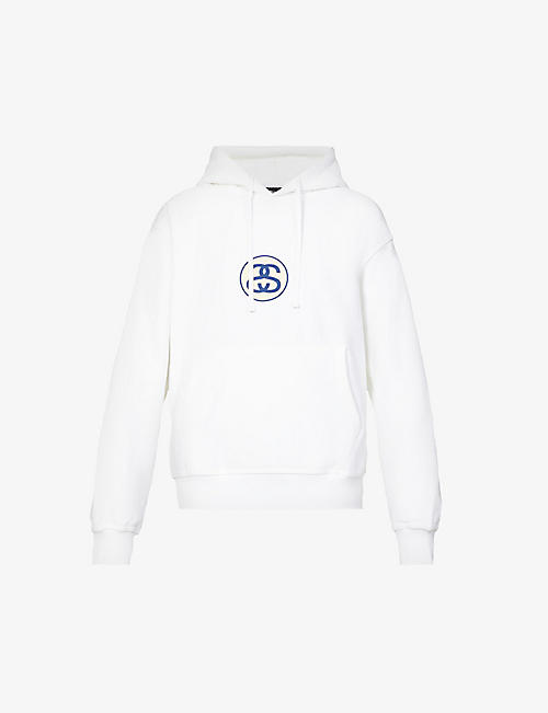 STUSSY: Logo-print relaxed-fit cotton hoody