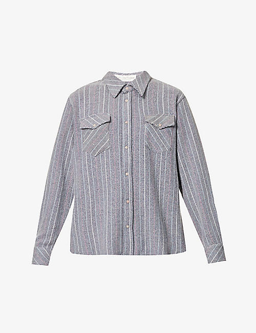GODS TRUE CASHMERE: Unisex Rose Quartz herringbone regular-fit cashmere shirt