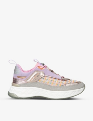 Kurt Geiger Kensington Tweed And Leather Trainers In Mult/other