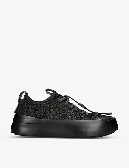 ERMENEGILDO ZEGNA: Triple Stitch MRBAILEY carbonised-leather and suede low-top trainers