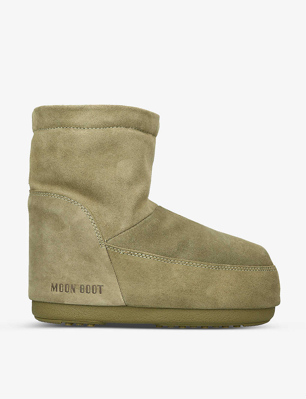 Moon Boot Icon Low Suede Snow Boots In Green,khaki