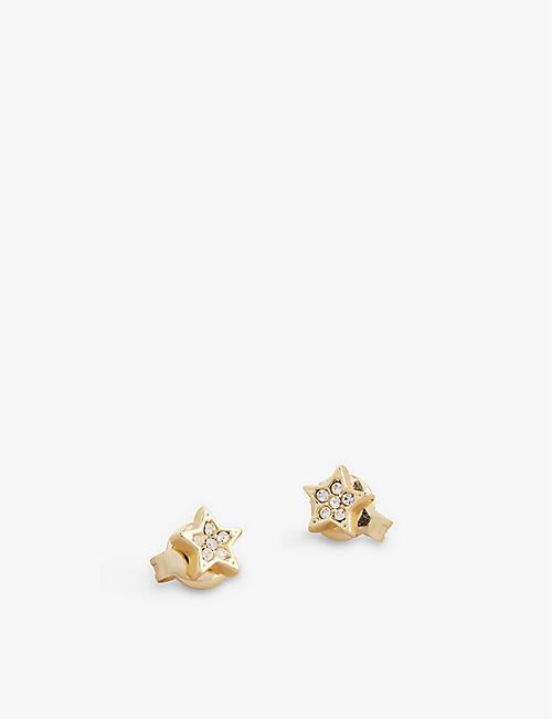 TED BAKER: Sidneyy brass and crystal stud earrings
