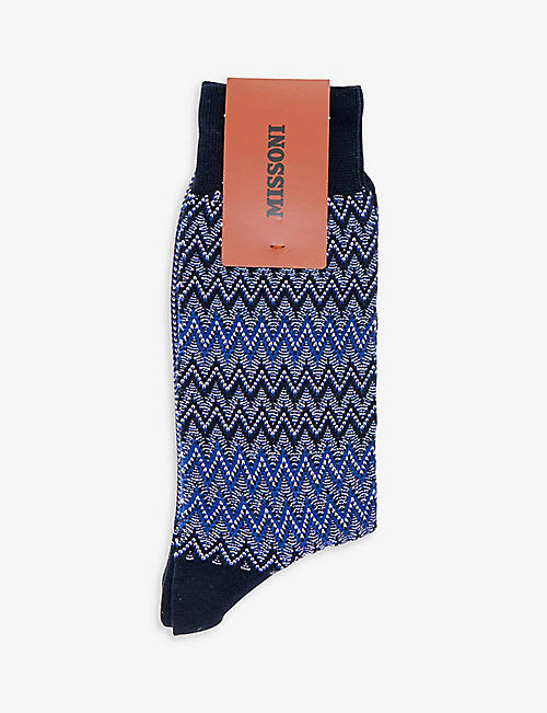 MISSONI: Zigzag-pattern cotton-blend socks