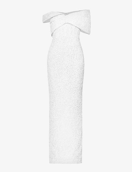 RACHEL GILBERT: Mirella sequin-embellished woven gown