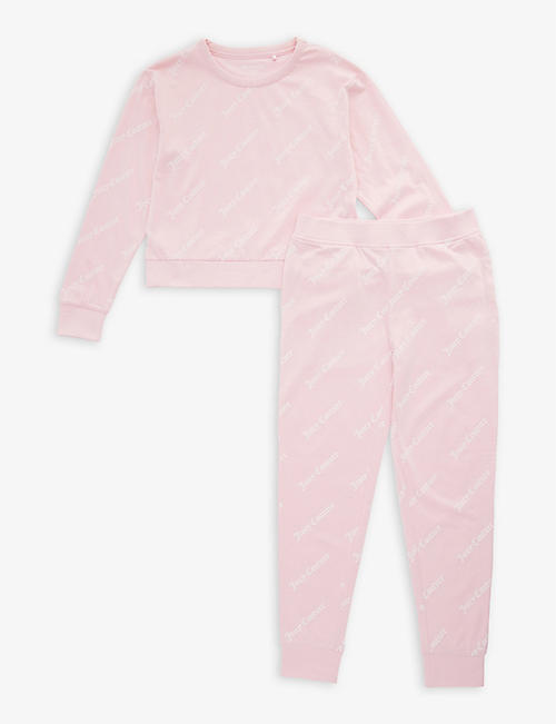 JUICY COUTURE: Logo-print cotton-jersey pyjama set 8-16 years