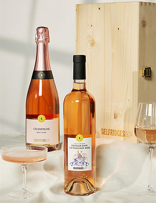 SELFRIDGES SELECTION: Pink Champagne & Rosé gift box - 2 items included