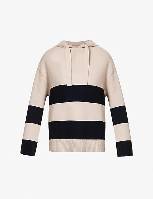 S MAX MARA: Parma striped wool and cashmere-knit hoody