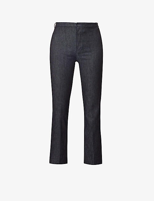 S MAX MARA: Don cropped straight-leg mid-rise stretch-cotton trousers