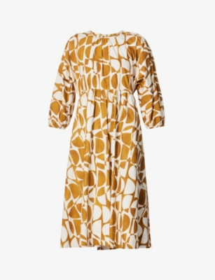 's Max Mara Adatti Cotton Poplin Midi Dress In Yellow